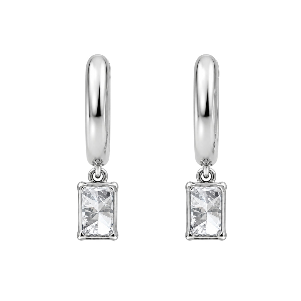 1-4 ctw Radiant Hoop Earrings