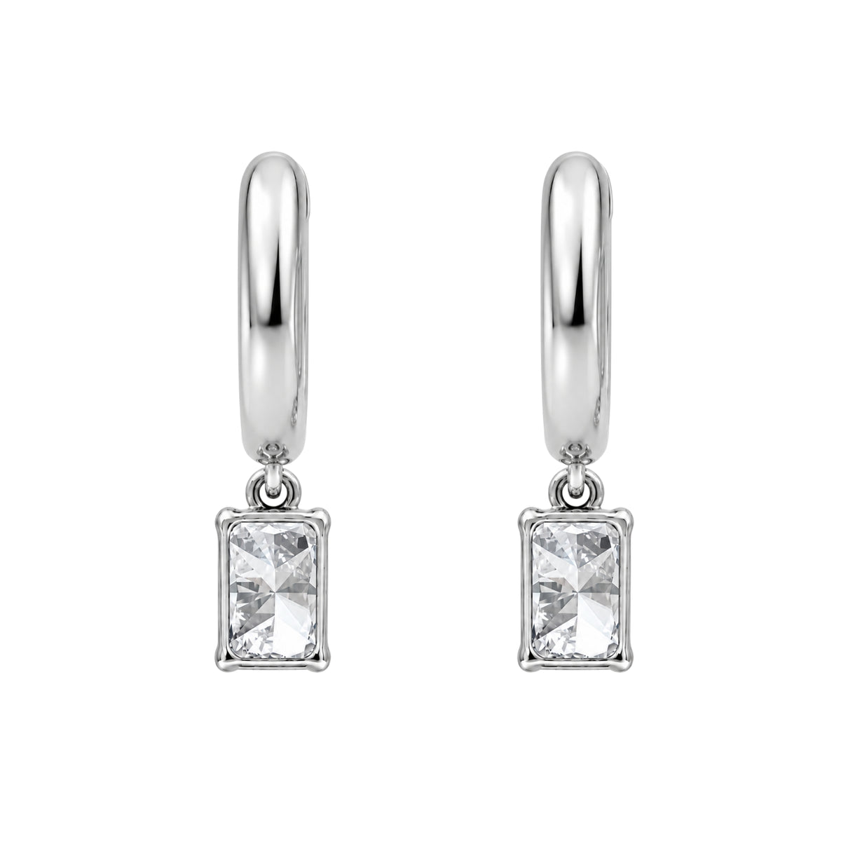 1-4 ctw Radiant Hoop Earrings