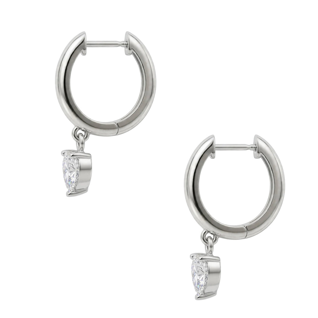 1-4 ctw Heart Hoop Earrings