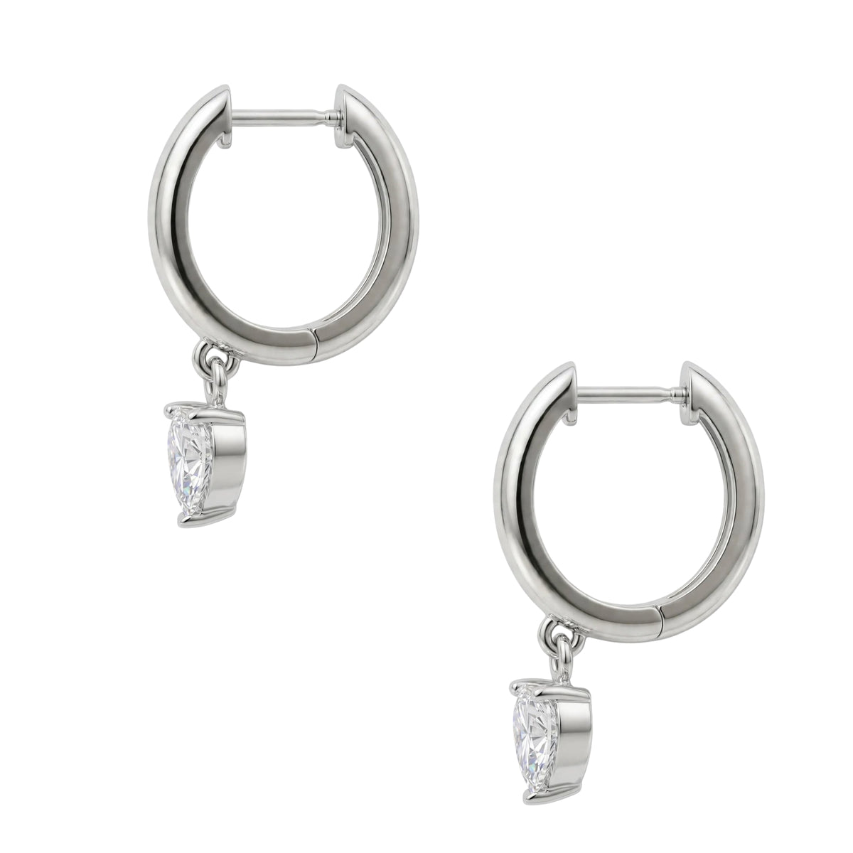 1-4 ctw Heart Hoop Earrings