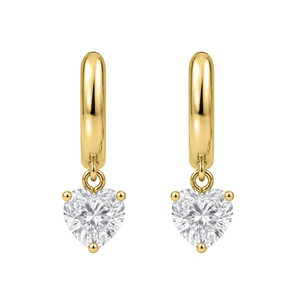 1-4 ctw Heart Hoop Earrings