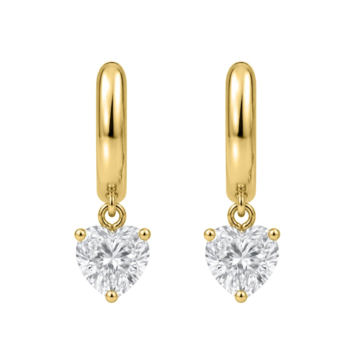 1-4 ctw Heart Hoop Earrings