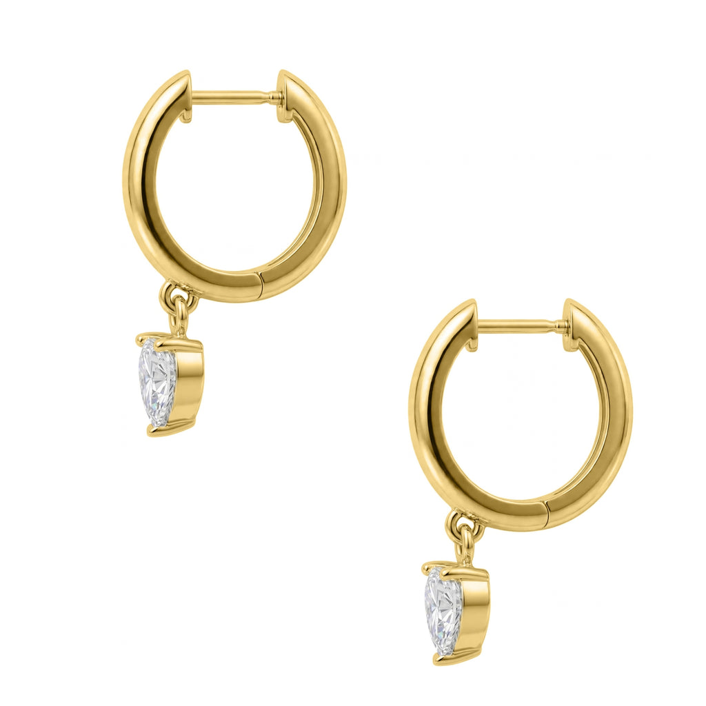 1-4 ctw Heart Hoop Earrings