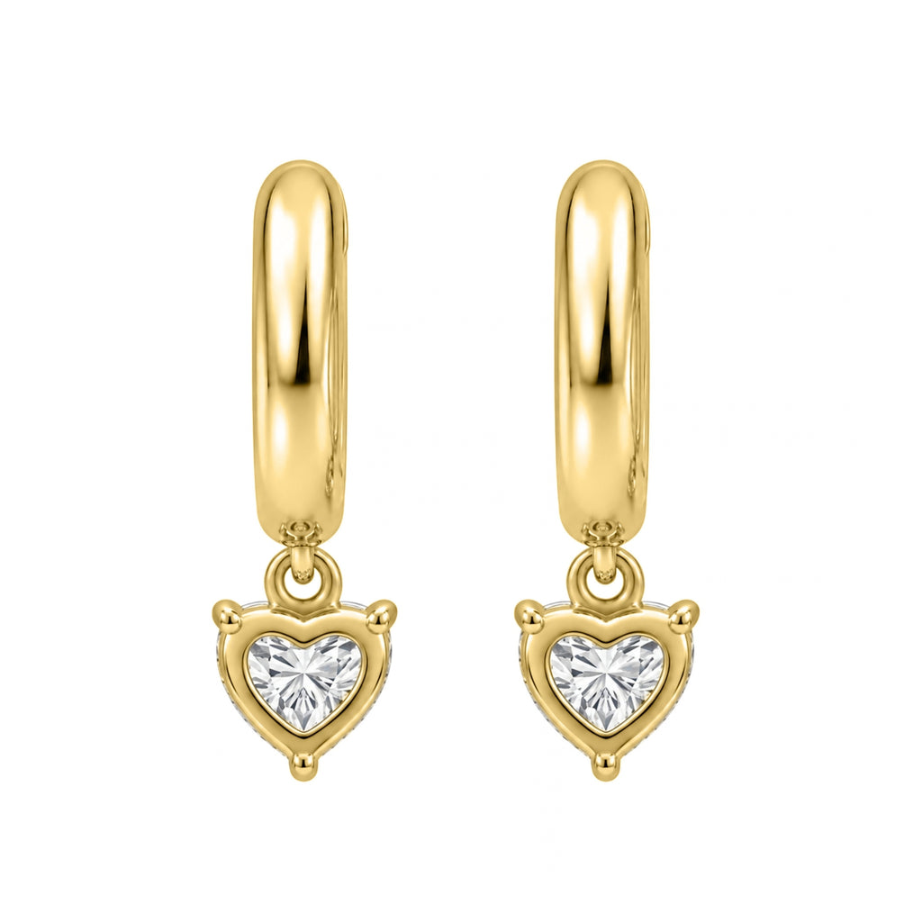 1-4 ctw Heart Hoop Earrings