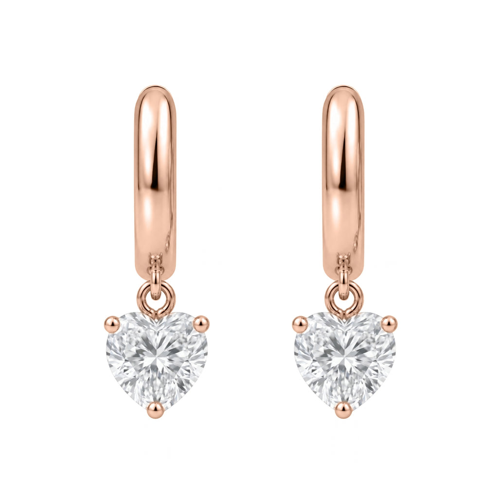 1-4 ctw Heart Hoop Earrings