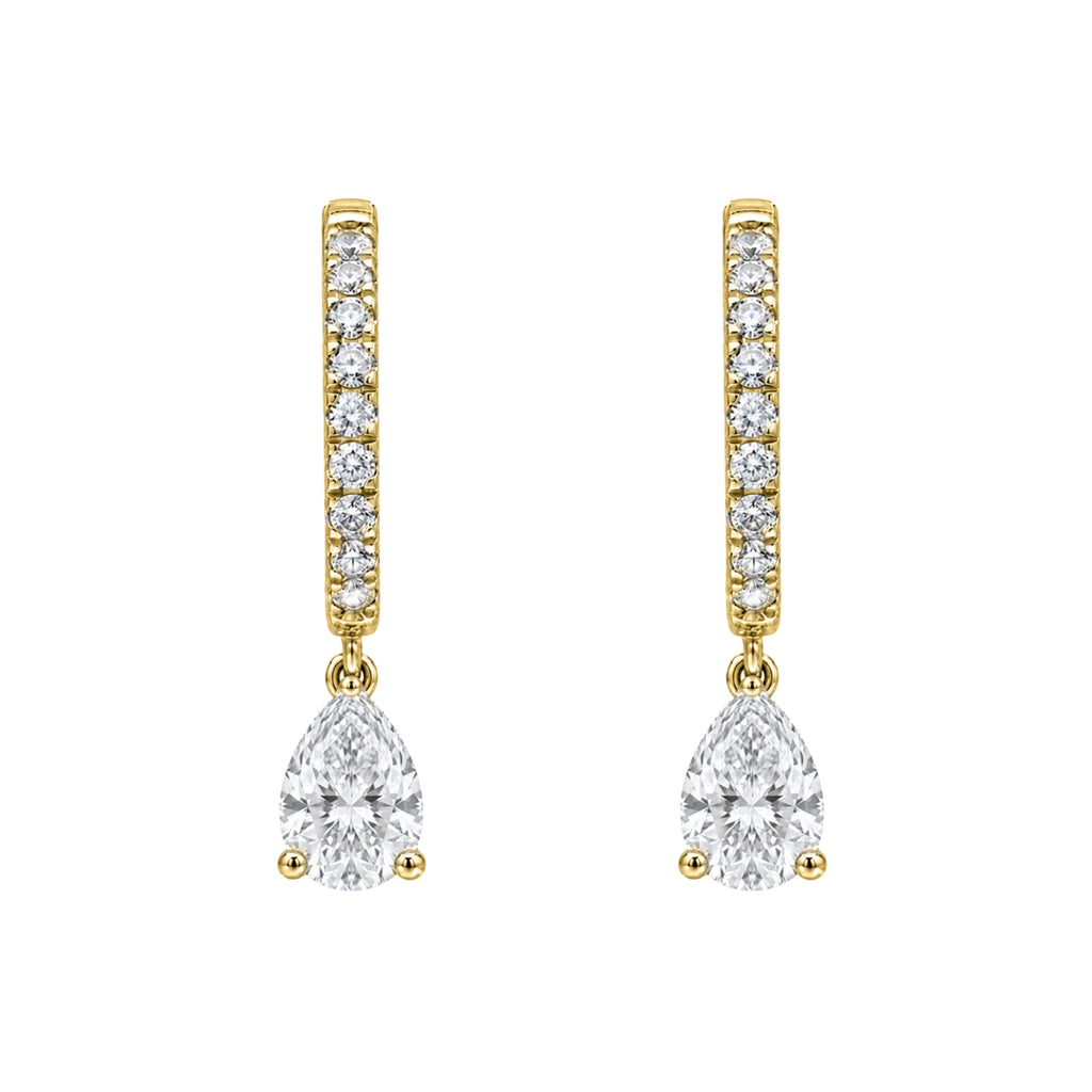 1-3 ctw Pear With Round Hoop Earrings