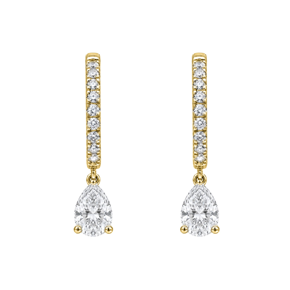 1-3 ctw Pear With Round Hoop Earrings