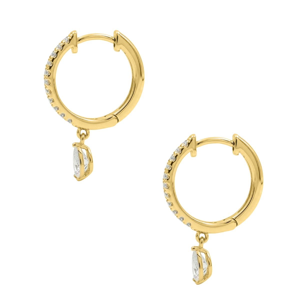 1-3 ctw Pear With Round Hoop Earrings