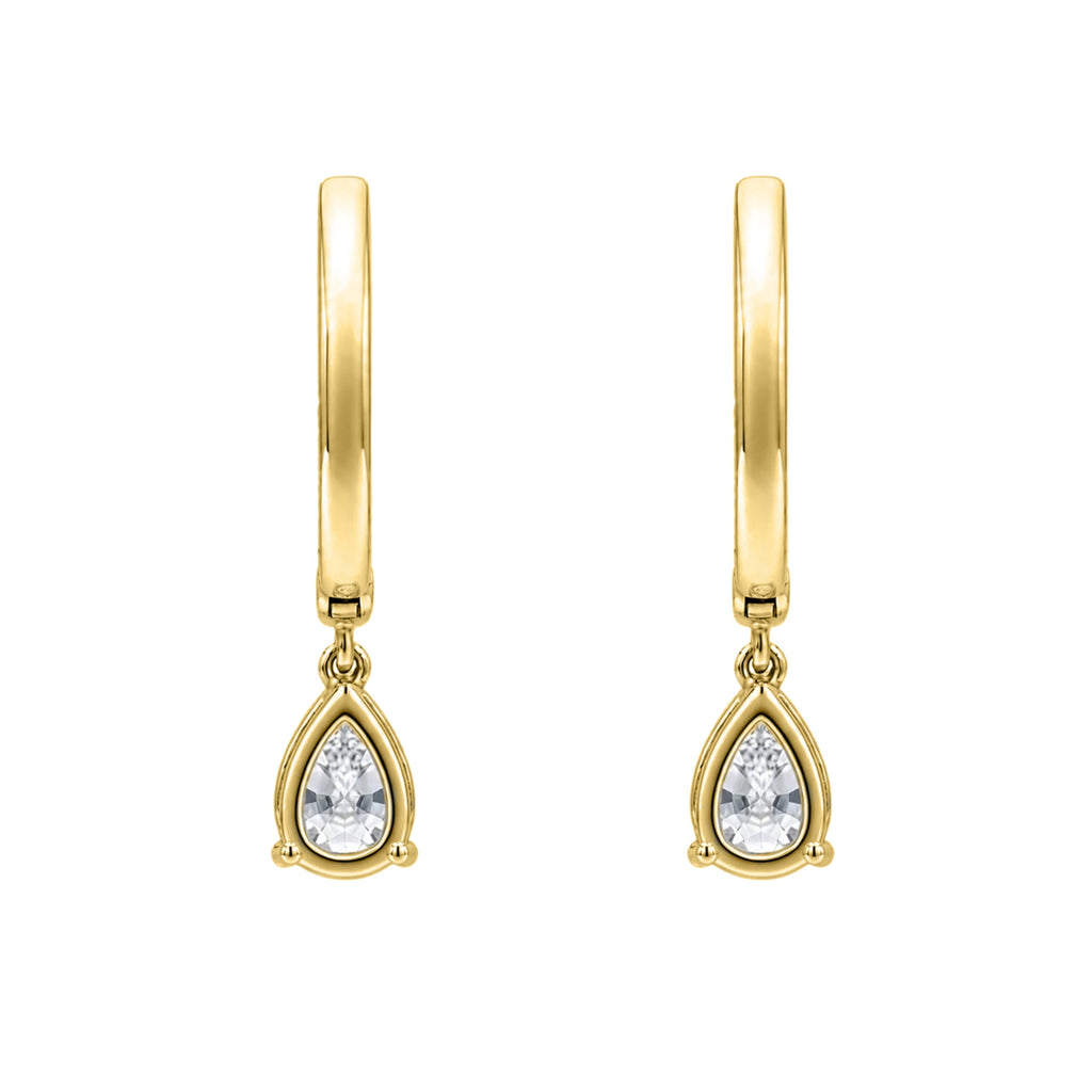 1-3 ctw Pear With Round Hoop Earrings
