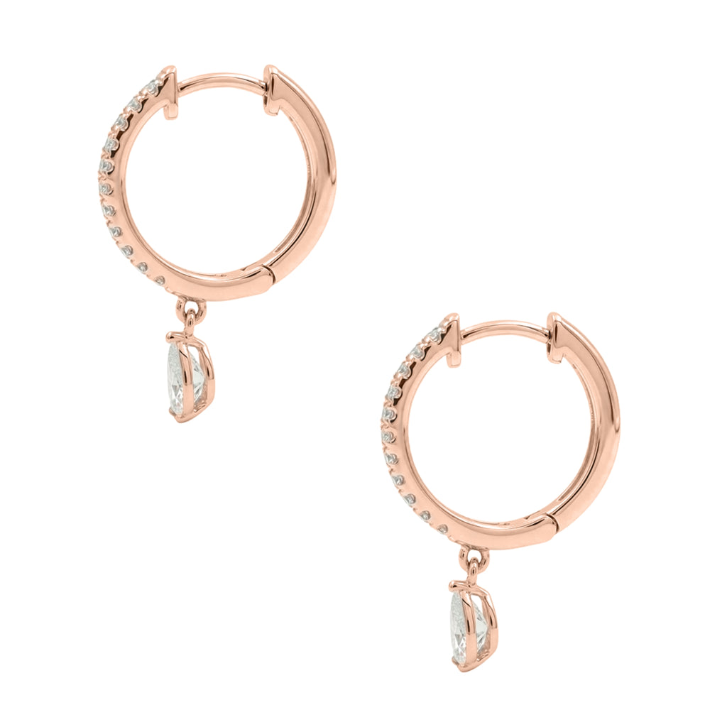 1-3 ctw Pear With Round Hoop Earrings