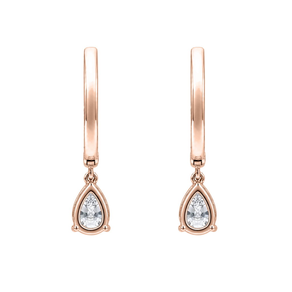 1-3 ctw Pear With Round Hoop Earrings