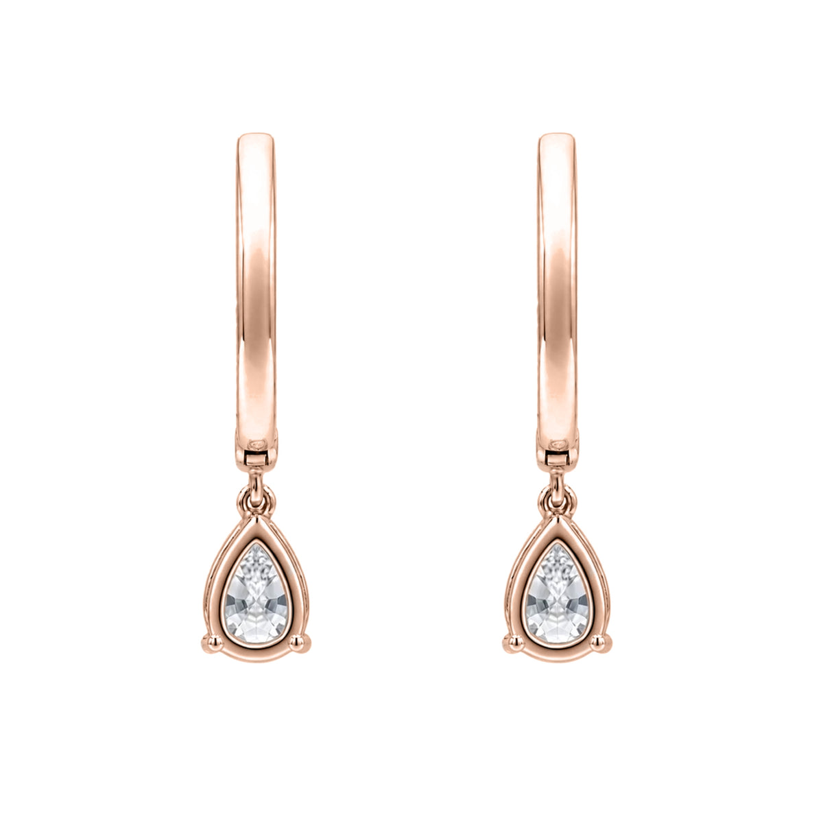 1-3 ctw Pear With Round Hoop Earrings