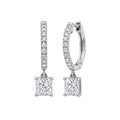 1-3 ctw Princess With Round Hoop Earrings