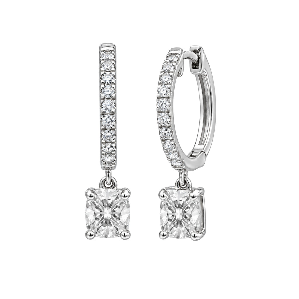 1-3 ctw Cushion With Round Hoop Earrings