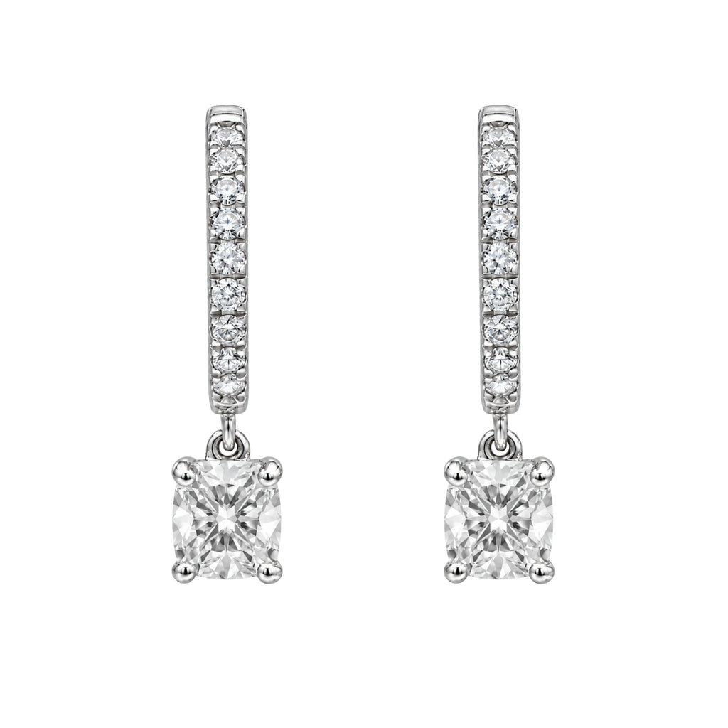 1-3 ctw Cushion With Round Hoop Earrings