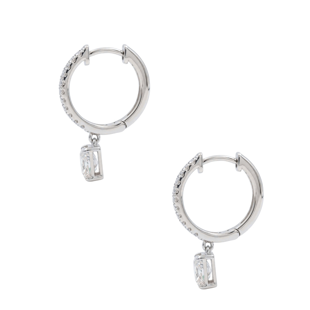 1-3 ctw Cushion With Round Hoop Earrings