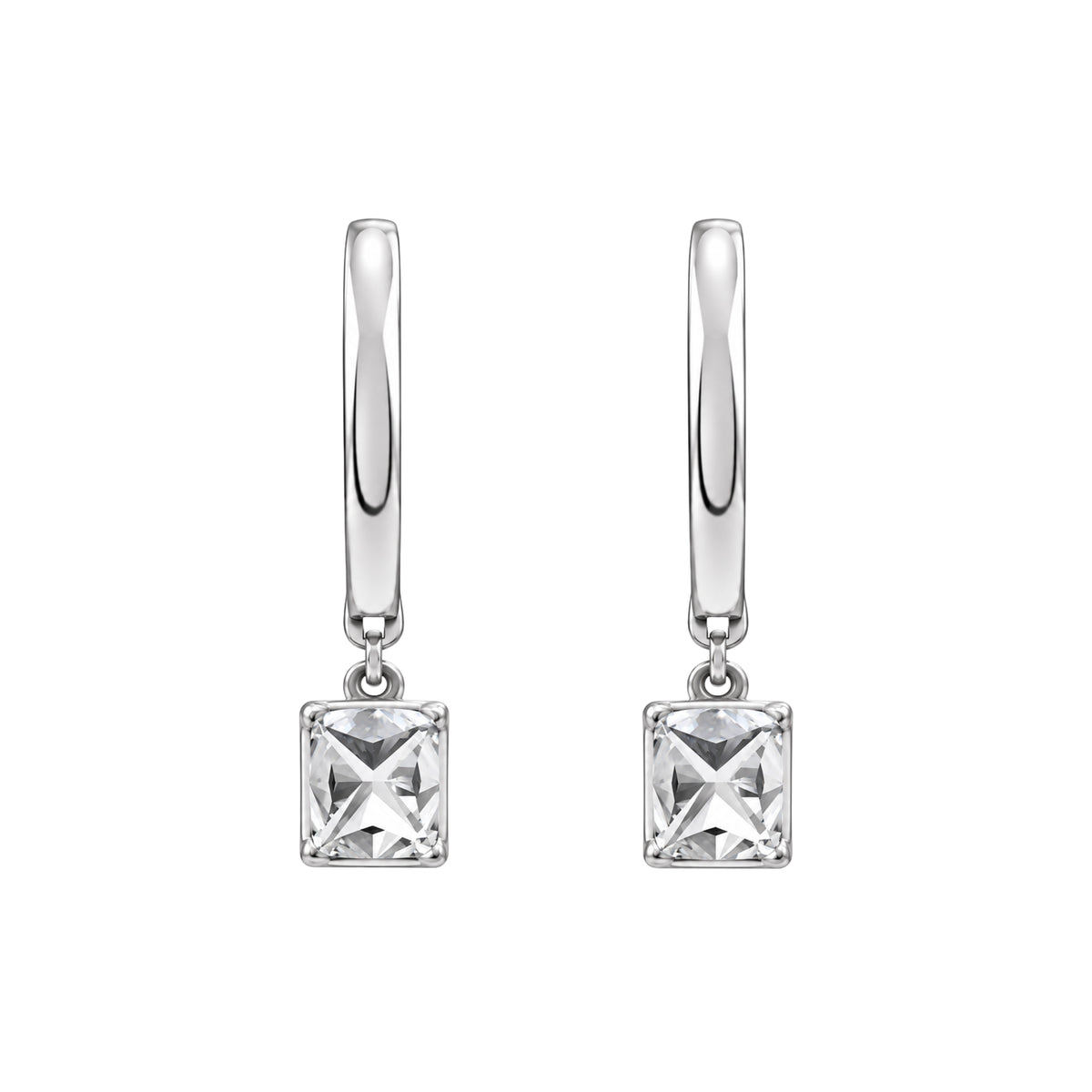 1-3 ctw Cushion With Round Hoop Earrings