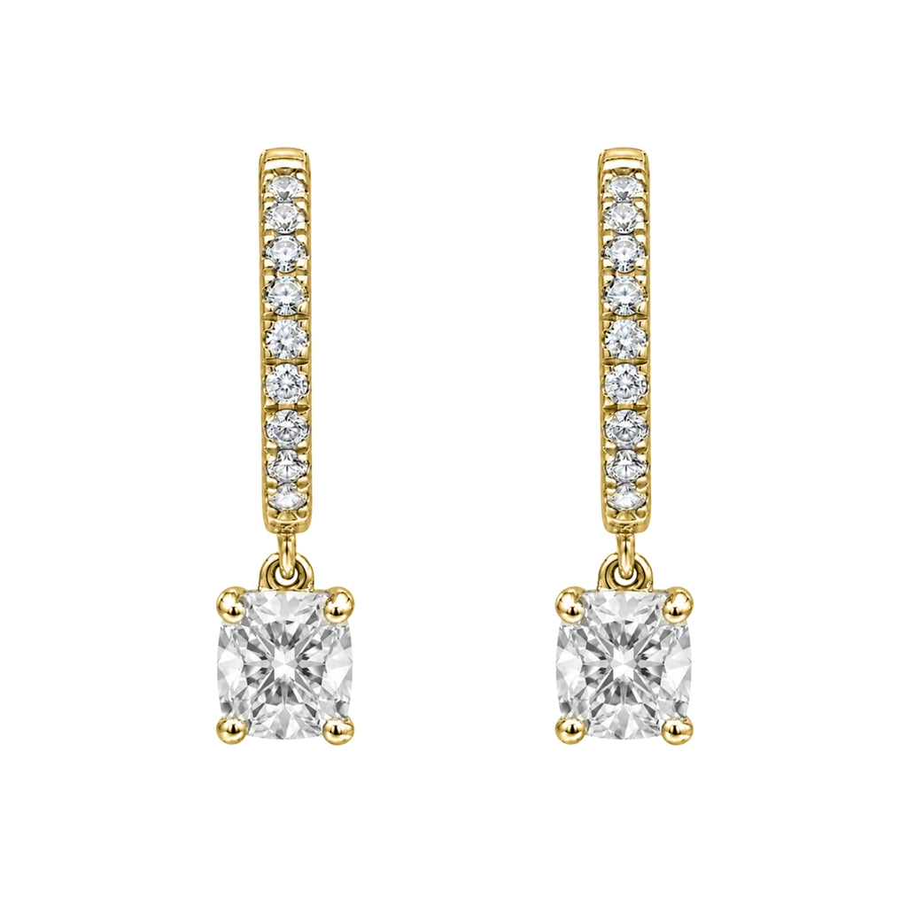 1-3 ctw Cushion With Round Hoop Earrings