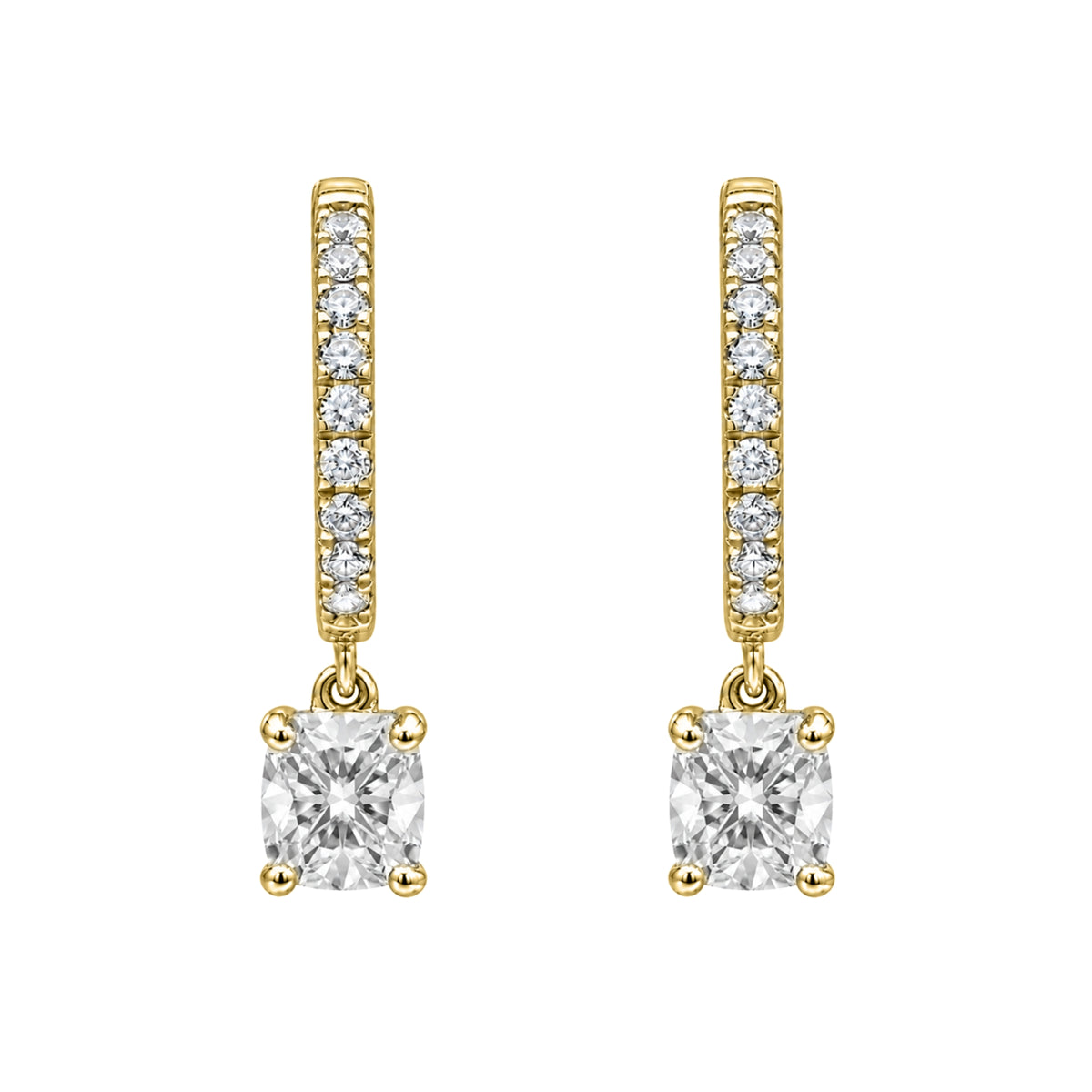 1-3 ctw Cushion With Round Hoop Earrings