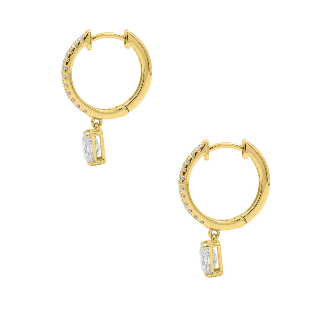 1-3 ctw Cushion With Round Hoop Earrings