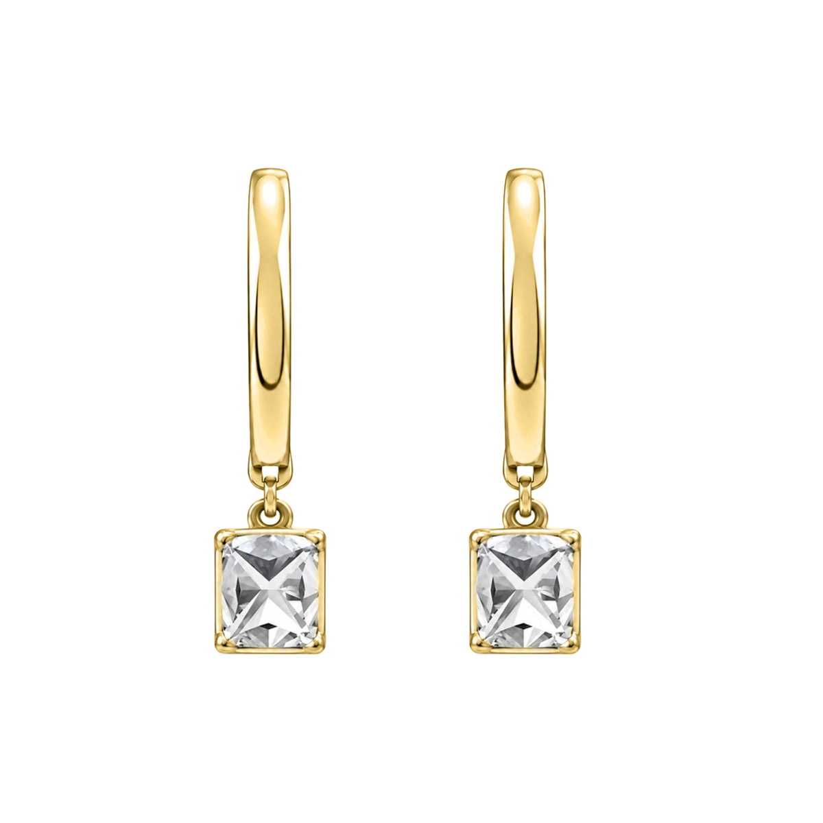 1-3 ctw Cushion With Round Hoop Earrings