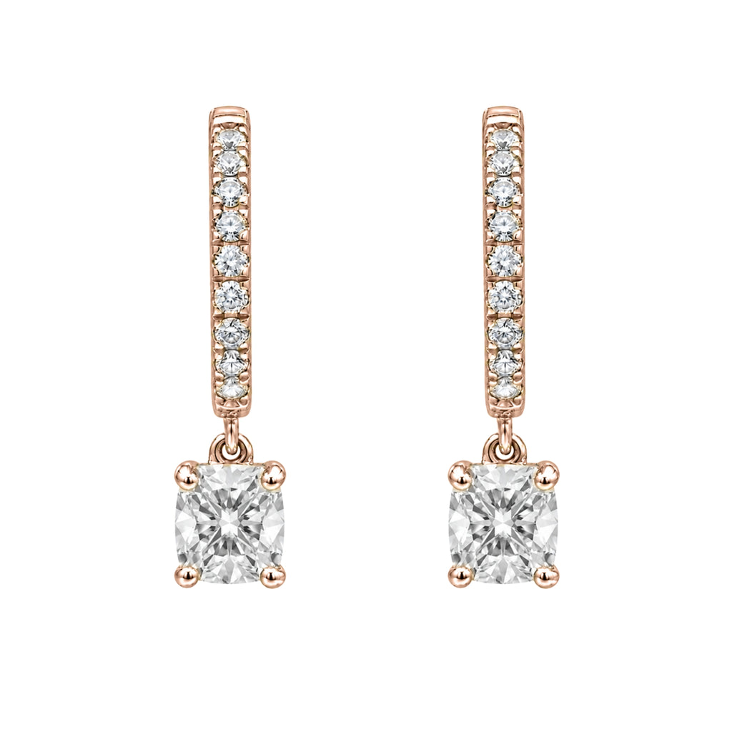 1-3 ctw Cushion With Round Hoop Earrings
