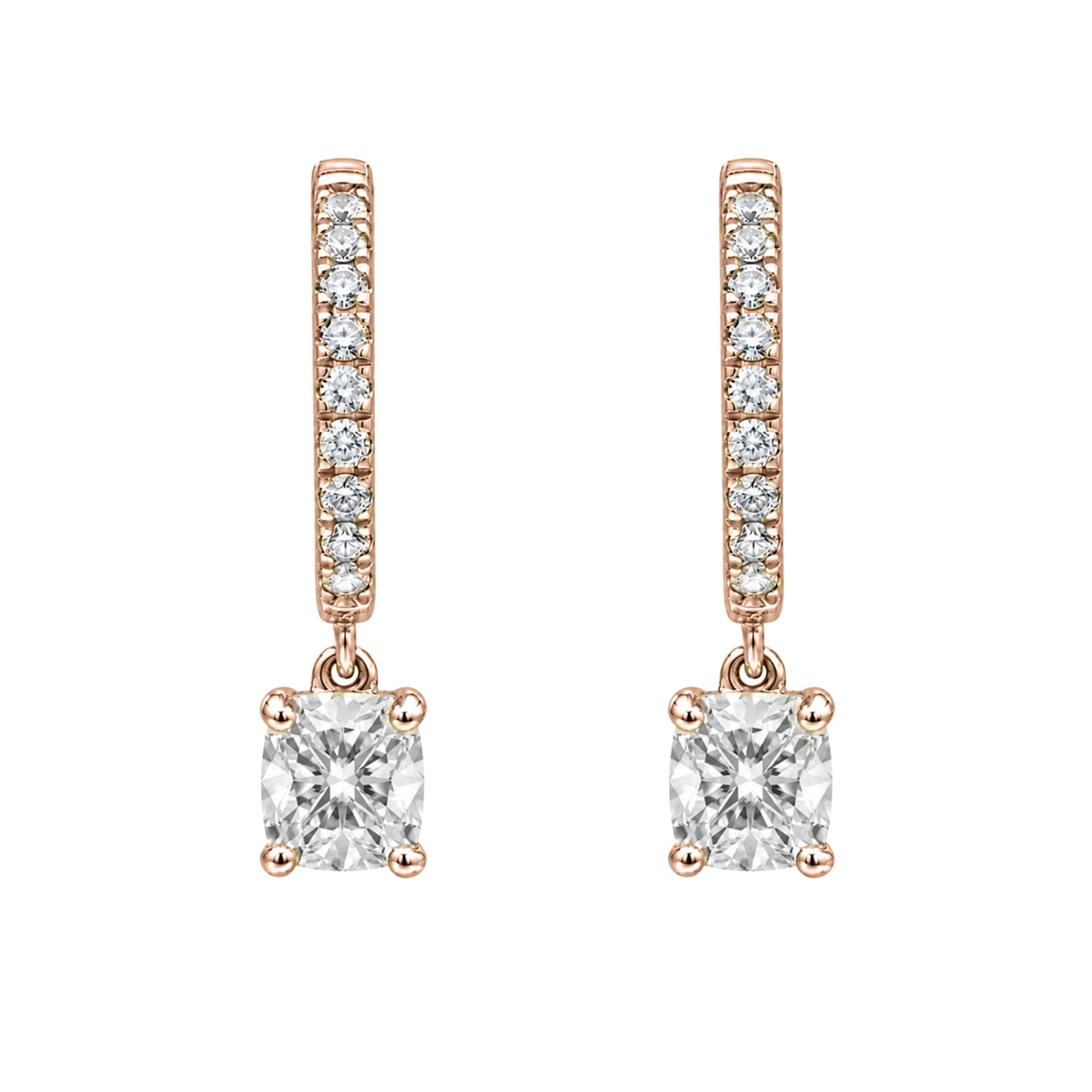 1-3 ctw Cushion With Round Hoop Earrings