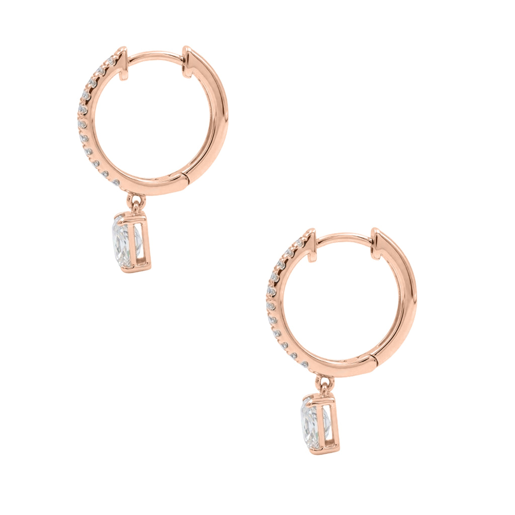 1-3 ctw Cushion With Round Hoop Earrings
