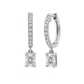 1-3 ctw Long Cushion With Round Hoop Earrings