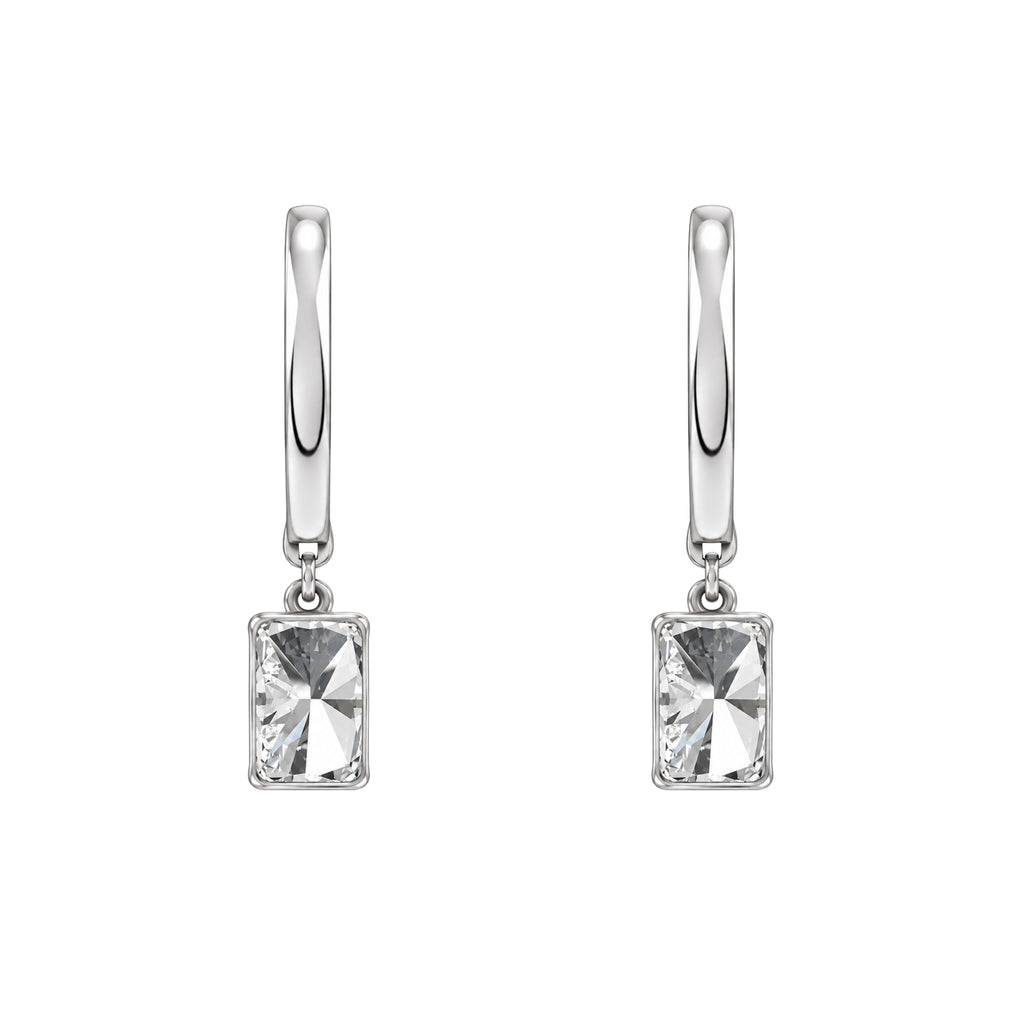 1-3 ctw Long Cushion With Round Hoop Earrings