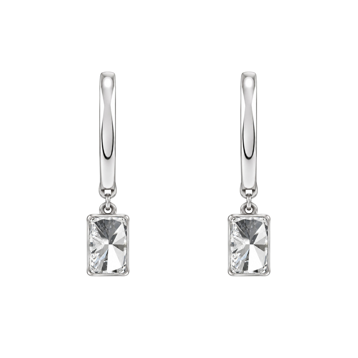 1-3 ctw Long Cushion With Round Hoop Earrings