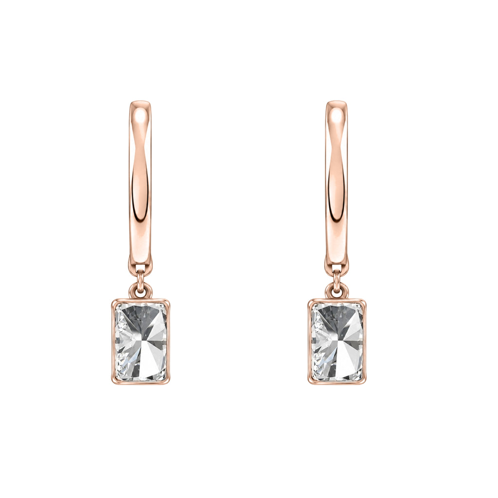 1-3 ctw Long Cushion With Round Hoop Earrings