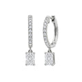 1-3 ctw Radiant With Round Hoop Earrings