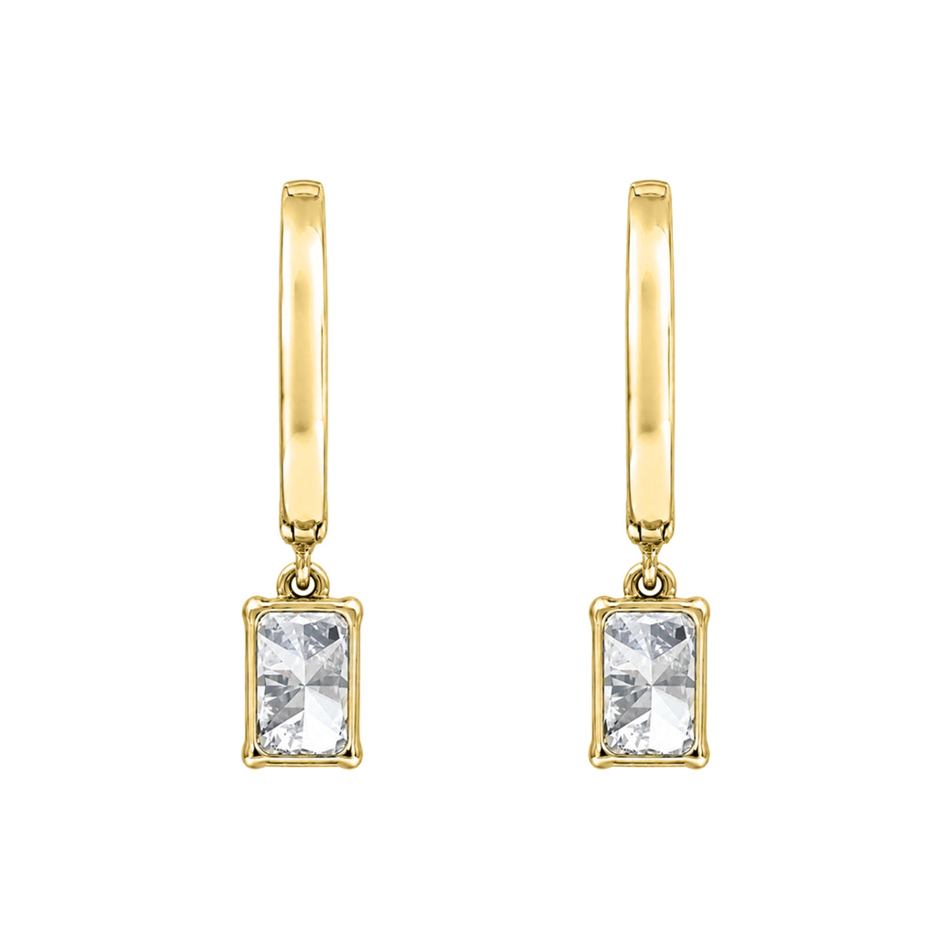 1-3 ctw Radiant With Round Hoop Earrings