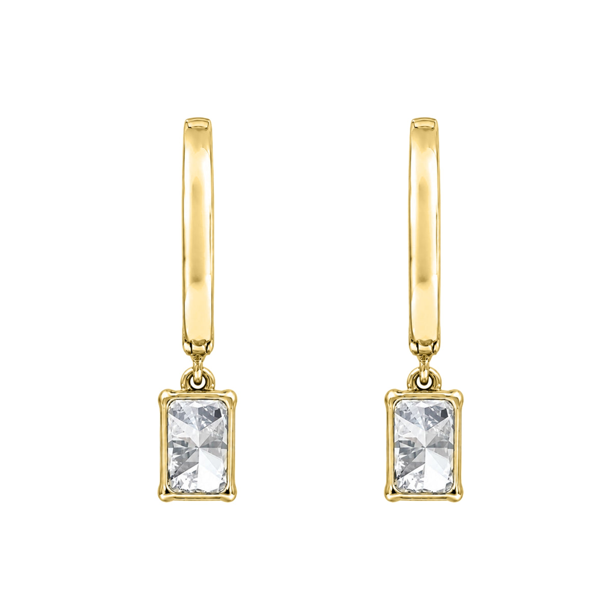 1-3 ctw Radiant With Round Hoop Earrings