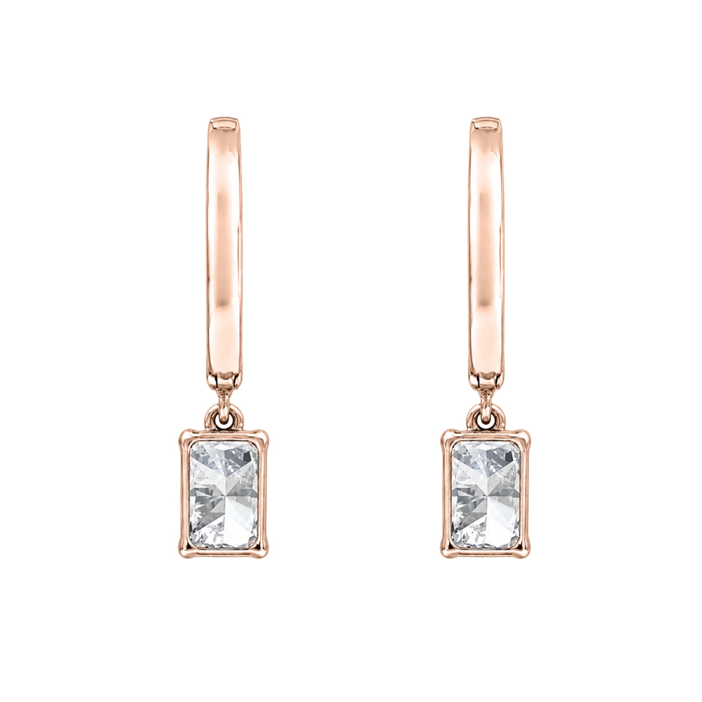 1-3 ctw Radiant With Round Hoop Earrings