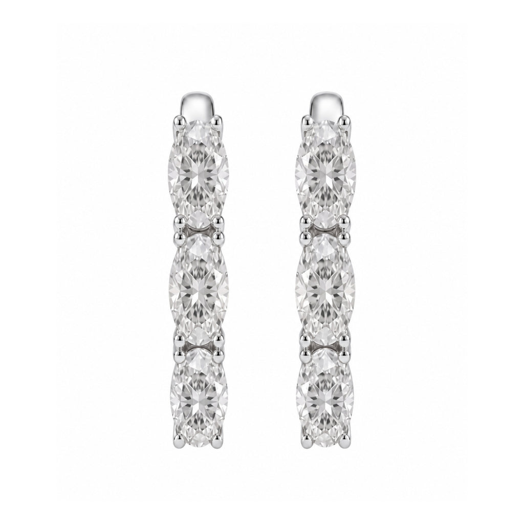 1-3 ctw Oval Hoop Earrings