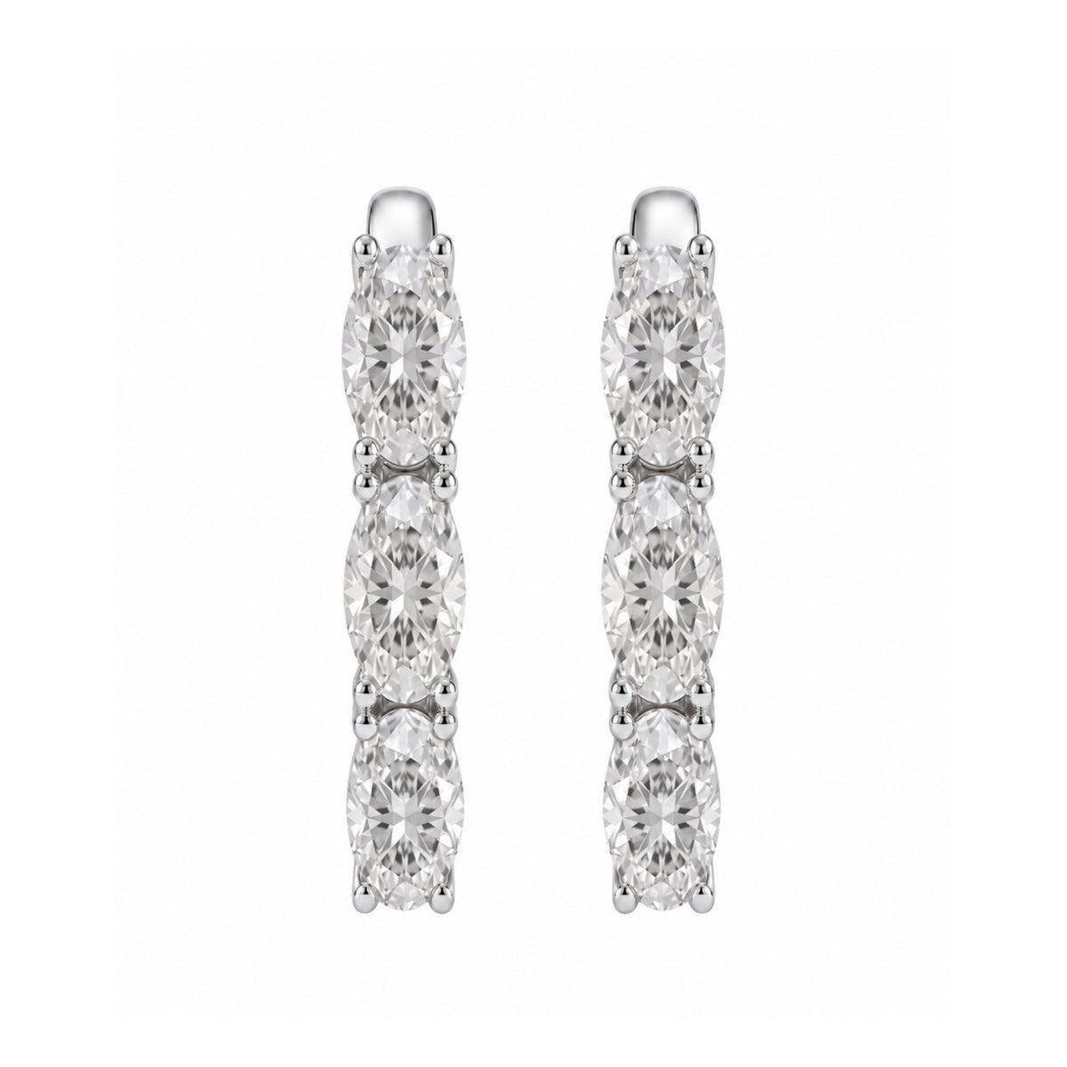 1-3 ctw Oval Hoop Earrings