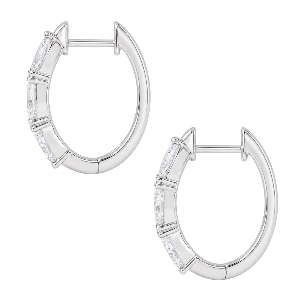 1-3 ctw Oval Hoop Earrings