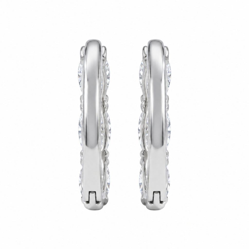 1-3 ctw Oval Hoop Earrings