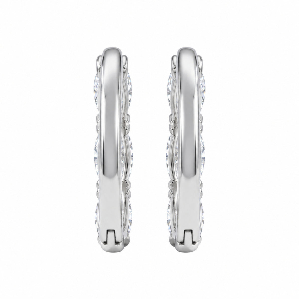 1-3 ctw Oval Hoop Earrings