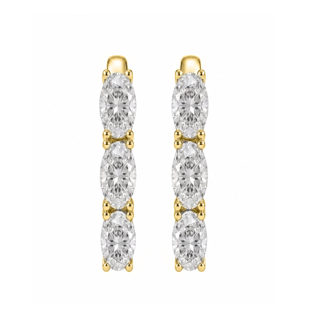 1-3 ctw Oval Hoop Earrings
