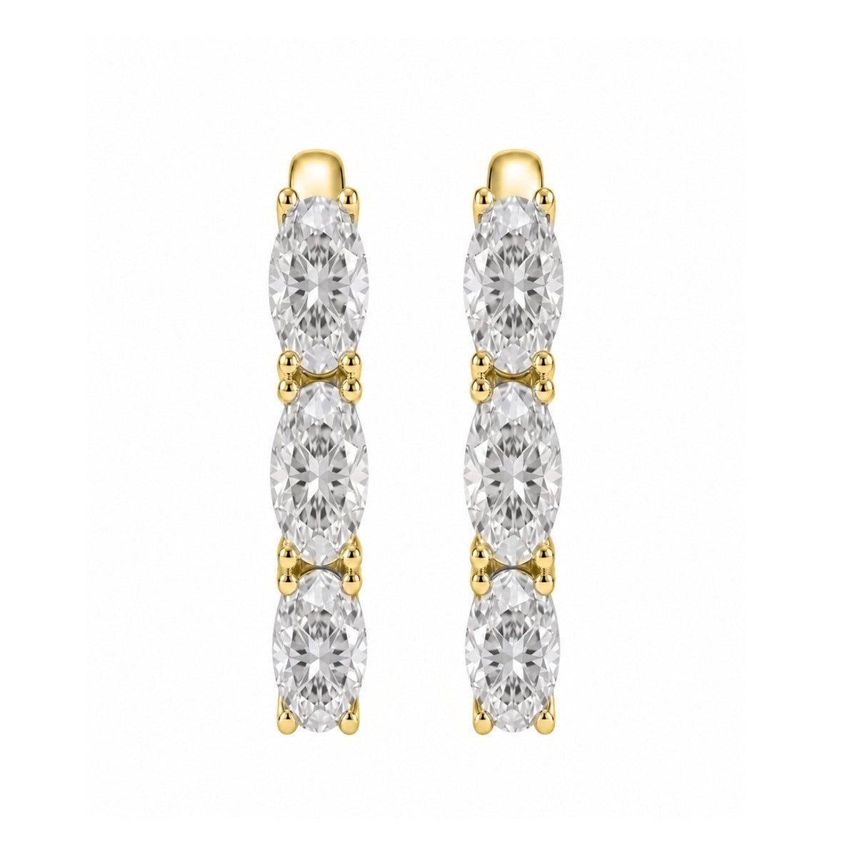 1-3 ctw Oval Hoop Earrings