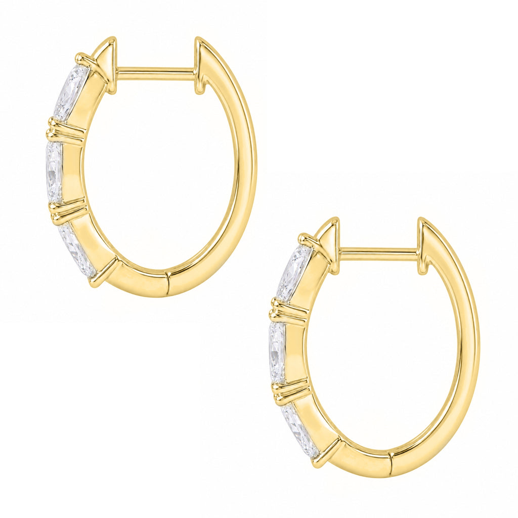 1-3 ctw Oval Hoop Earrings