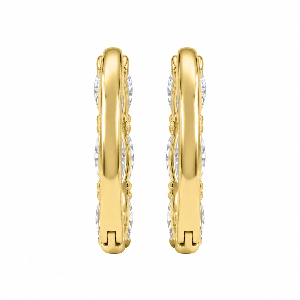 1-3 ctw Oval Hoop Earrings