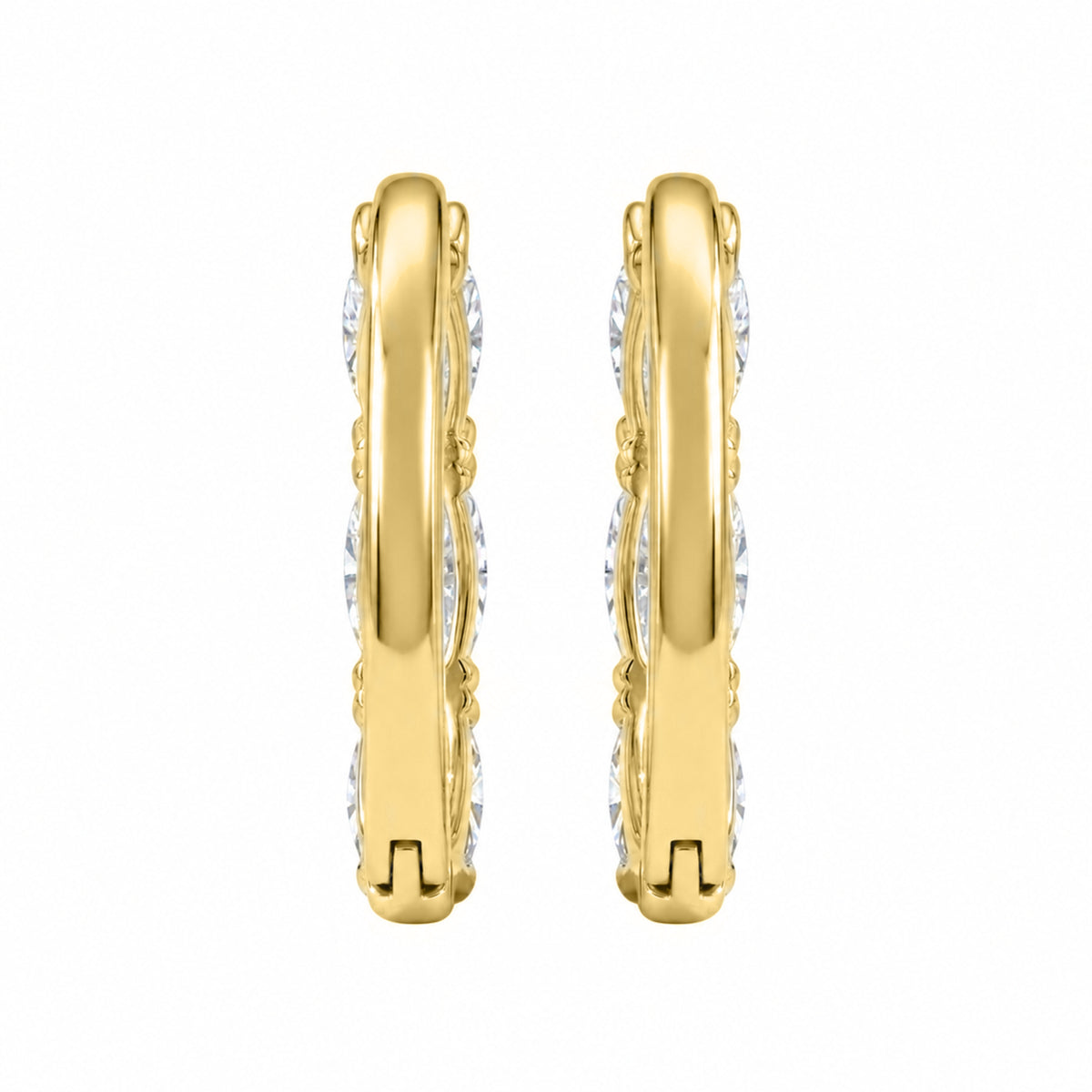 1-3 ctw Oval Hoop Earrings