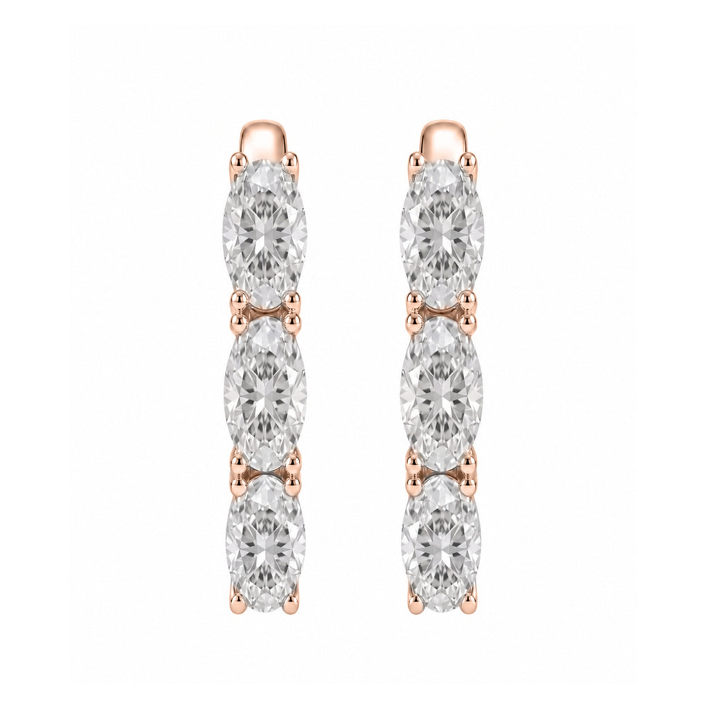 1-3 ctw Oval Hoop Earrings