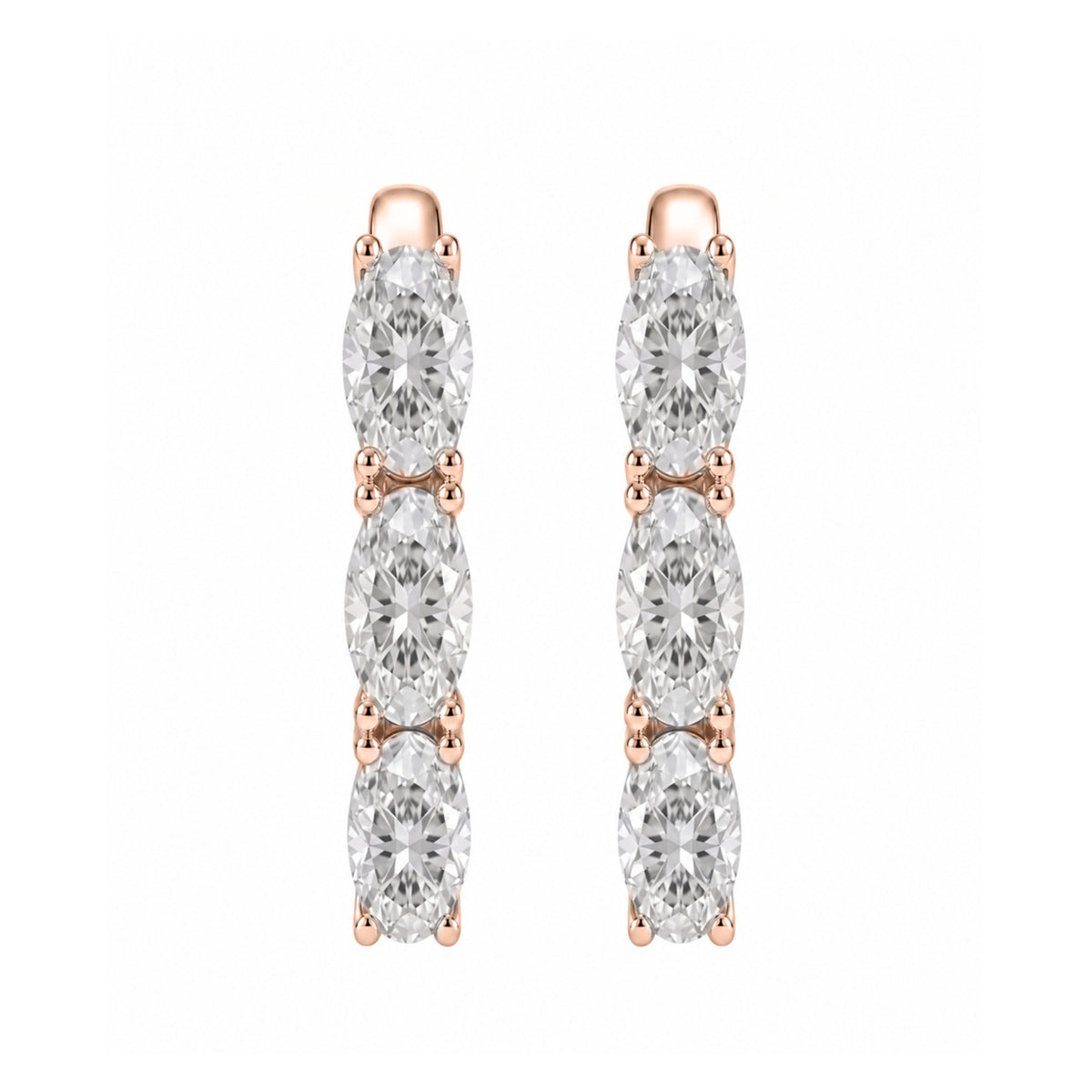 1-3 ctw Oval Hoop Earrings