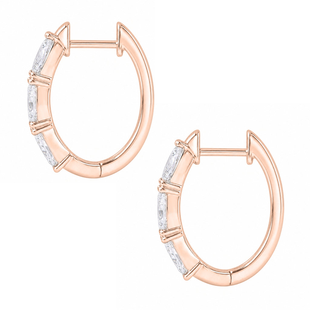 1-3 ctw Oval Hoop Earrings