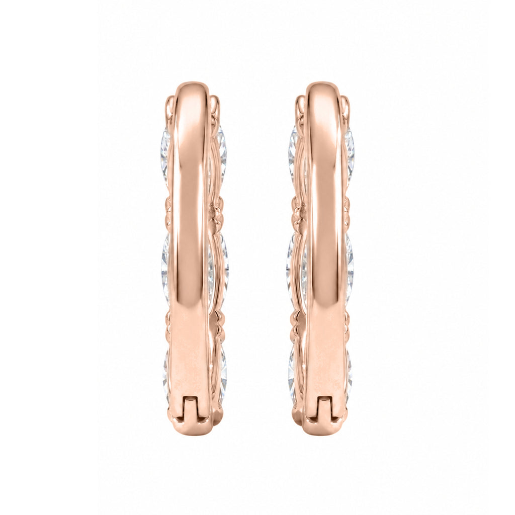 1-3 ctw Oval Hoop Earrings